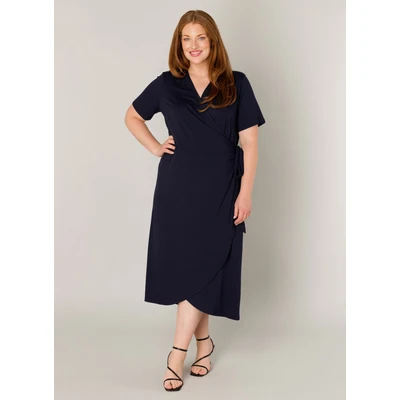 Abbildung von Base Level Curvy Wickelkleid &quot;Abbie&quot;, Weich fließende Viskose Mischqualität