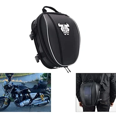 Abbildung von AnXin Motorrad Hecktasche,Motorradrucksack Doppelte wasserdichte Gepäcktasche Motorradsitzhecktasche Rucksack Motorradsatteltaschen Multifunktionstasche Sport Weiß