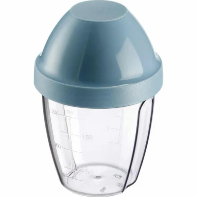 Abbildung von Westmark Schüttelbecher Dressingshaker mit herausnehmbarer Mixscheibe, Fassungsvermögen: 0,25 l, Höhe: 12,8 cm, Kunststoff, BPA freier Mixbecher (Klar/Blau)