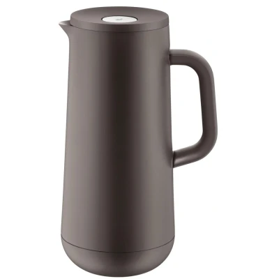 Abbildung von WMF Impulse Thermoskanne 1l, Isolierkanne für Kaffee oder Tee, Druckverschluss, hält Getränke 24h kalt &amp; warm, hellbraun