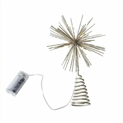 Abbildung von Loberon LED Weihnachtsbaumspitze Quérillane, 20 Warmweiße LEDs, Batteriebetrieben, Christbaumspitze, Weihnachtsdekoration, Weihnachten, Eisen, Kupfer, Gold