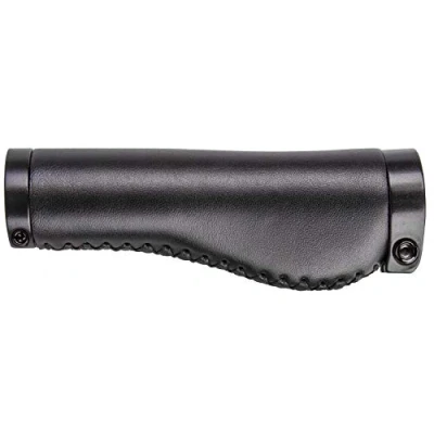 Abbildung von M Wave Cloud Buff Fix Fahrradschraubgriff, anatomische Form, Echtlederoptik, einfache Montage, elastische Lenkerstopfen, 138/138 mm Länge, schwarz,