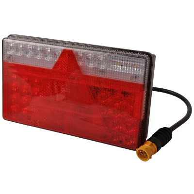 Abbildung von Rückleuchte LED Aspöck Multiled II links 0.5m Kabel, 5 x 1mm² 5p Bajonett Gelb TrailerPlus Anhängerersatzteile