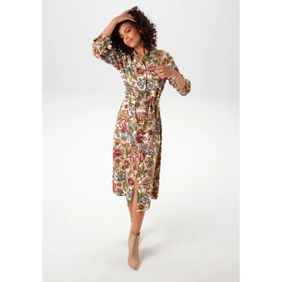 Abbildung von Aniston CASUAL Blusenkleid, mit farbharmonischem, großflächigen Blumendruck NEUE KOLLEKTION