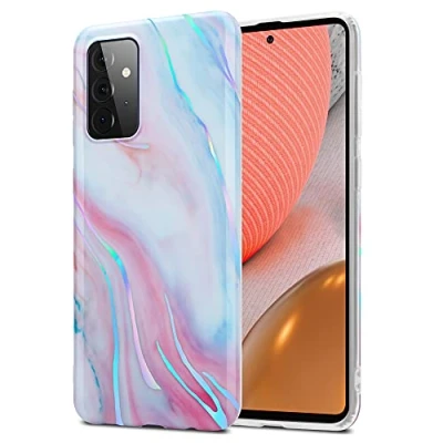 Abbildung von Cadorabo Hülle kompatibel mit Samsung Galaxy A72 4G / 5G Schutzhülle TPU Silikon Case Marmor Design Slim Kratzfest Weiche Gummi Rundumschutz für in Weiß