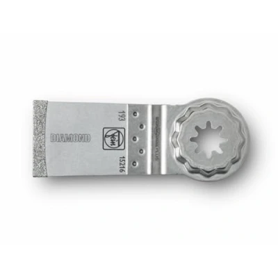 Abbildung von FEIN E Cut Diamant Sägeblatt (Aufnahme Starlock Plus, Maße 35x50 mm, saubere Schnittkanten in CFK /GFK Materialien) 63502193210