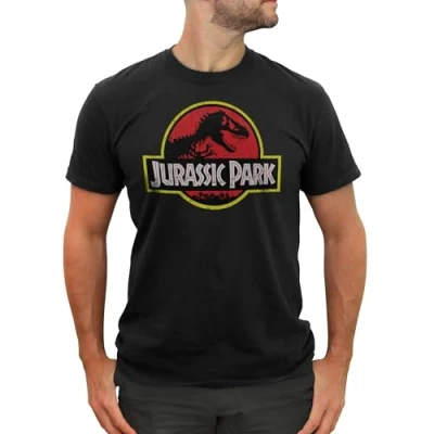 Abbildung von Jurassic Park Logo Herren T Shirt, Schwarz, Medium, Mittel