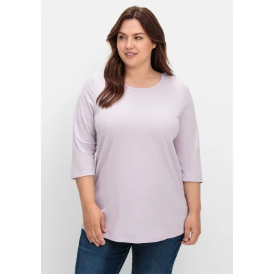 Abbildung von Sheego Langarmshirt, Damen, Größe: 44, Flieder