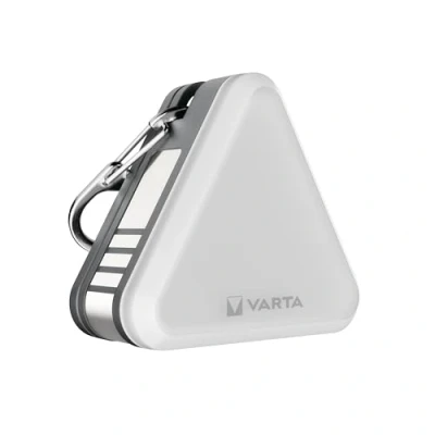 Abbildung von Varta Magnetic Safety Light (multi use, rotes + weißes led, Blinklicht Modus, magnetisch, leicht, IP54, inkl. 2x CR2032) grey for backpacks, schoolbags, strollers, dogs or outdoor activities