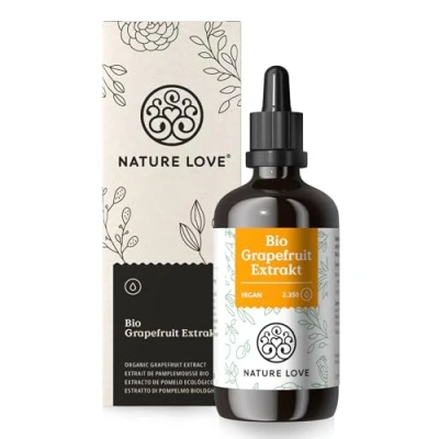Abbildung von NATURE LOVE® Bio Grapefruitextrakt 1200mg Bioflavonoide / 100ml Laborgeprüft und zertifiziert Grapefruit Extrakt aus Kern Schale Hochdosiert, vegan in Deutschland produziert