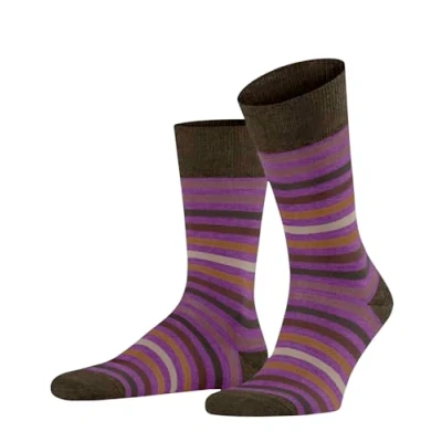 Abbildung von FALKE Herren Tinted Stripe M SO Wolle Baumwolle Gemustert 1 Paar Socken, Lila (Passion 8893), 39 42