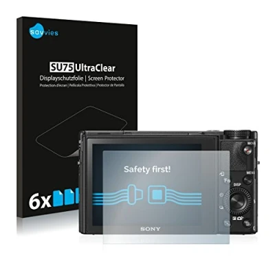 Abbildung von Savvies 6 Stück Schutzfolie für Sony Cyber Shot DSC RX100 V Displayschutz Folie Ultra Transparent