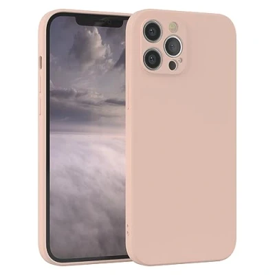 Abbildung von EAZY Case Silikonhülle für iPhone 12 Pro Max Hülle Silikon Rosa weich stoßfeste Handyhülle Schutzhülle mit Kameraschutz Dünn Premium Schutz Cover TPU Bumper in Altrosa Pastell