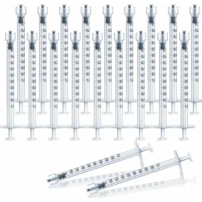 Abbildung von 30 Stück 1ml Luer Lock Spritze,Einzeln Steril Versiegelt 1 ml Kunststoff Spritze Ohne Nadel, Für Wissenschaftliche Laboratorien, Epoxidharz, Handwerk, Fütterung von Haustieren (1 ml)