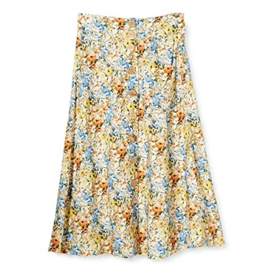 Abbildung von rich&amp;royal Damen Midi Skirt Printed Rock, Weiß (White 100), (Herstellergröße: 34)