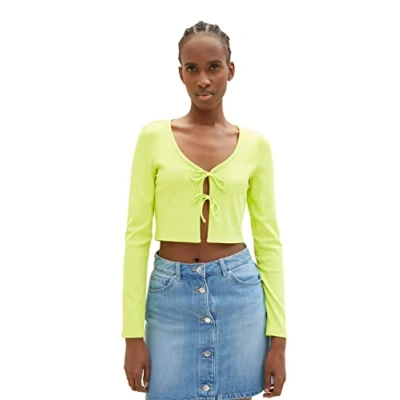 Abbildung von TOM Tailor Denim Bolero Strickjacke, Damen, Größe: Small, Neon lime