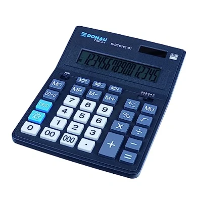 Abbildung von Tischrechner Donau TECH Office K DT5161 01/16 Stellig Anzeige/ 201 x 155 35 mm/Farbe: Schwarz/Rechner Dual Power Solar Batteriebetrieb/Kompaktes Design / 5 Jahre Garantie