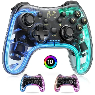 Abbildung von HASACOOL Switch Controller, Pro Controller mit Transparent/Leuchtend/Aufwecken/App Steuerung, Wireless Kompatibel Android/IOS/PC, für Switch/Lite/OLED