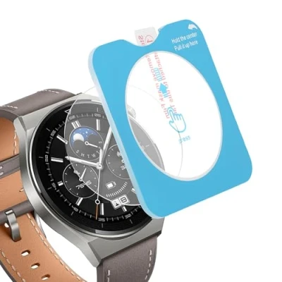 Abbildung von kwmobile 2X Schutzglas kompatibel mit Huawei Watch GT3 Pro (46mm) Folie Hart Glas Schutzfolie für Smartwatch Displayschutz Fitness Tracker Transparent