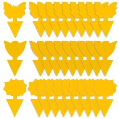 Abbildung von GeekerChip Gelbsticker,30 Stück Fliegenfalle,Klebrige Insektenfallen,Premium Sticker Fliegenfalle,Steckbare Fliegenfalle Gelbtafeln Gelbsticker,Wasserdicht und Ungiftig