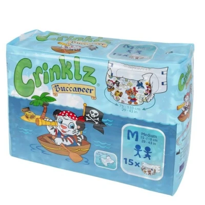 Abbildung von Crinklz Windeln Buccaneer M (75 110 cm) (15 St., mit Folie und Seefahrer Motiven)