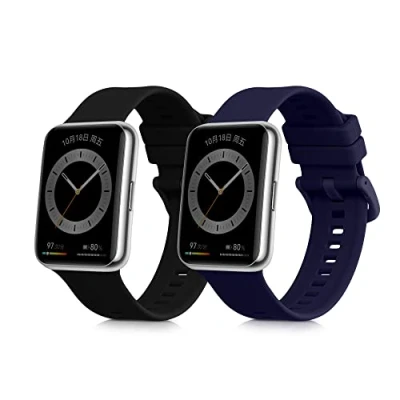 Abbildung von kwmobile Uhrenarmband 2x Sportarmband für Huawei Watch Fit 2, Armband TPU Silikon Set Fitnesstracker
