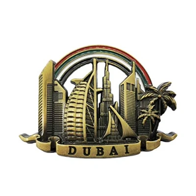 Abbildung von 3D Dubai UAE Kühlschrankmagnet Souvenir Metal Collection, Geschenk Magnetic Sticker Home Küche Dekoration