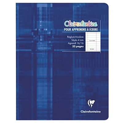 Abbildung von Clairefontaine 3795C Schreiblernheft 16 Blatt, 17 x 22cm, liniert, 4mm 16/16, ideal für die Schule, farbig sortiert, 1 Stück