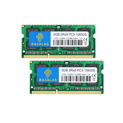 Abbildung von Rasalas PC3 10600 16GB Kit (2 x 8 GB) DDR3 1333 MHz SODIMM 2Rx8 Dual Rank 1,5 V CL9 204 Pin Non ECC Unbuffered Notebook Laptop Arbeitsspeicher