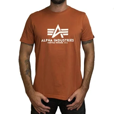 Abbildung von Alpha Industries Herren Basic T Shirt, Kupfer, XS