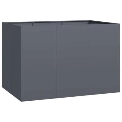 Abbildung von vidaXL Pflanzgefäß Anthrazit 120x80x80 cm Stahl, Pflanzschale, Garten Pflanzkübel, Outdoor Pflanzgefäß, Hochbeet, Blumenkasten