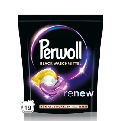 Abbildung von Perwoll Black All in 1 Caps 19 WL Colorwaschmittel (19 St. Kapseln für dunkle Wäsche mit Dreifach Renew Technologie)