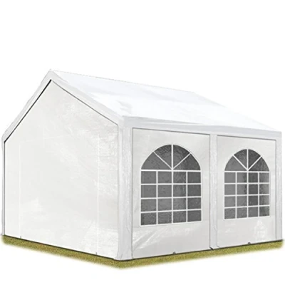 Abbildung von TOOLPORT Hochwertiges Partyzelt 4x5 m Pavillon Zelt PE Plane 450 N Gartenzelt Festzelt Wasserdicht weiß