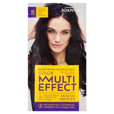 Abbildung von Joanna Tönungsshampoo “Multi Effect Haarfärbe Shampoo im Beutel Haltbarkeit 4 bis 8 Wäschen Haartönung ohne Ammoniak und Oxidationsmittel Aubergine