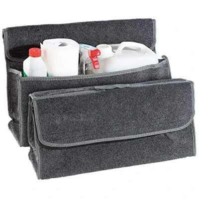Abbildung von Lescars Auto Kofferraumtasche: 2er Pack Anti Rutsch Kofferraumtasche mit Klettbefestigung Large (Autotasche Kofferraum, Kofferraumorganizer, Werkzeugtasche)
