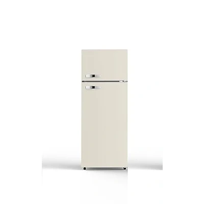 Abbildung von PKM GK210 2 CR Retro Kühl Gefrierkombination Creme 208 L 145 cm 48 Liter 4 Sterne Gefrierfach 41 dB Freistehend