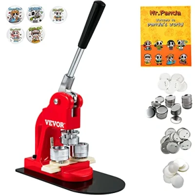 Abbildung von VEVOR Buttonmaschine Knopfmachermaschine 32 mm Button Stanzmaschine 500 Stk Blechdeckel DIY Pressmaschine Maker für Personalisiertes
