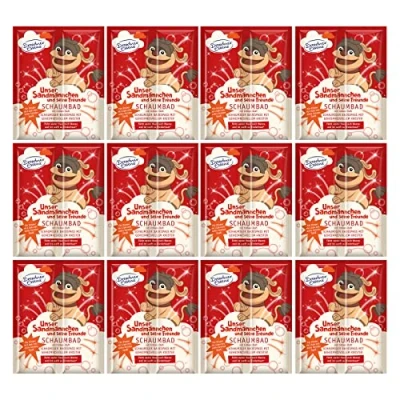 Abbildung von 12er Pack Dresdner Essenz Pflegebad Sandmännchen Erdbeer Duft 12 x 45 g Badezusatz vegan