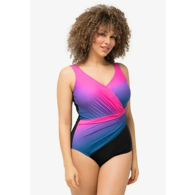 Abbildung von Ulla Popken Farbverlauf Softcups Badeanzug, Damen, Größe: 54, Black