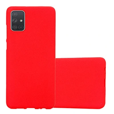 Abbildung von Cadorabo Hülle kompatibel mit Samsung Galaxy A71 4G Schutzhülle TPU Silikon Case Frost Design Slim Kratzfest Weiche Gummi Rundumschutz für in Rot