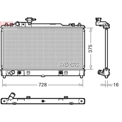 Abbildung von DENSO DRM44029 Kühler, Motorkühlung 375 752 16 MAZDA: 6 Limousine, Station Wagon, Hatchback