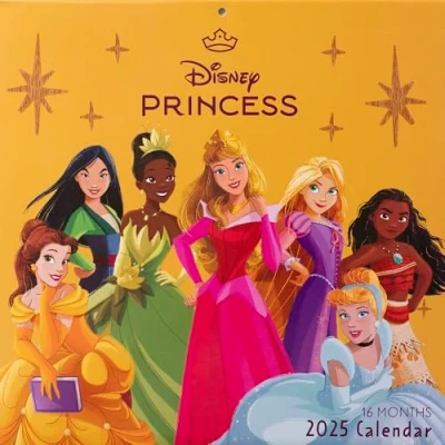 Abbildung von Pyramid Disney Princess 2025 Broschürenkalender, 30x30cm, Kalender für Prinzessin Fans, bunter mit Monatsübersicht, nachhaltig nur Papierumschlag