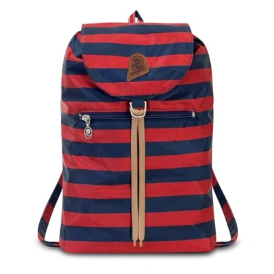 Abbildung von Invicta Tagesrucksack, Backpack für Reise Ausflüge &amp; Freizeit; Damen Herren, mit Hüftgurt faltbar rot/blau zweifarbiges Muster, 8 LT, Extra leicht, MINISAC VINTAGE HERITAGE
