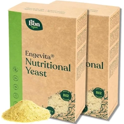 Abbildung von Engevita Hefeflocken von Bon Vegan Nutritional Yeast Flakes Glutenfrei Würzhefeflocken mit Vitamine des B Komplexes, b12 und Zink Inaktive Nährhefe schmeckt wie Parmesan 2x125 gr