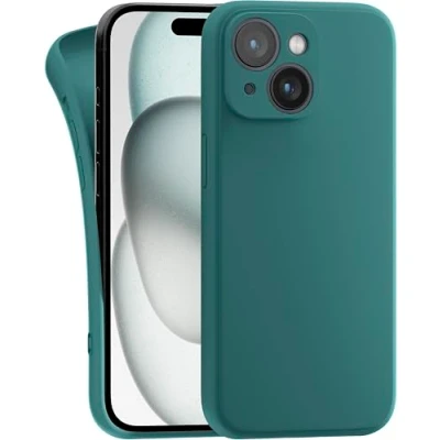 Abbildung von MyGadget Hülle Kompatibel mit iPhone 15 Plus robuste Silikon Schutzhülle TPU Case Slim Silikonhülle Back Cover Kratzfest Handyhülle Matt Olivgrün