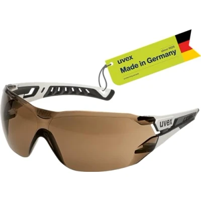 Abbildung von Uvex pheos nxt Premium Schutzbrille innen beschlagfrei, außen extrem kratzfest &amp; chemikalienbeständig weiß/schwarz, getönt one size