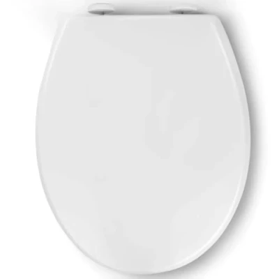 Abbildung von Pipishell Toilettendeckel, WC Sitz mit Absenkautomatik, Quick Release Funktion für einfach Reinigung, O Form Weiß Toilettensitz Verstellbaren Scharnieren, Kunststoffversion