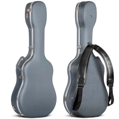Abbildung von CAHAYA Akustikgitarre Koffer Diamant Motiv Gitarrenkoffer ABS Wasserdichter Hartschalenkoffer 1,5 cm Dicke Polsterung geeignet für 41 Zoll Gitarre CY0247