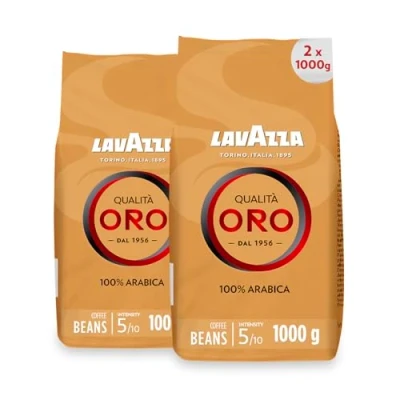 Abbildung von Lavazza Kaffee Qualita Oro, ganze Bohnen, Bohnenkaffee, 2er Pack, 2 x 1000g