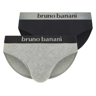 Abbildung von Bruno Banani 2ER PACK Slip Schwarz grau melange, Herren, Größe: Small, melange